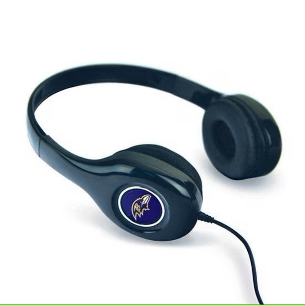 NFL Baltimore Ravens Stereo Headphones Team Logo Cell Tablets Laptops New Plug